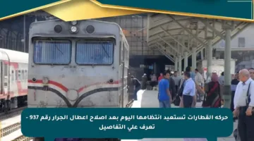حركة القطارات تستعيد انتظامها اليوم بعد إصلاح أعطال الجرار رقم 937 – تعرف على التفاصيل